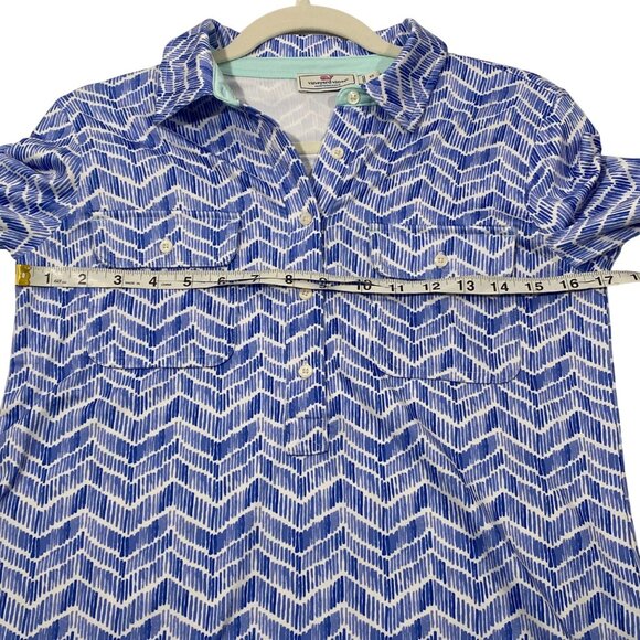 Vineyard Vines Performance Womens Dress Size XS Blue Chevron Print active resort - Picture 6 of 9